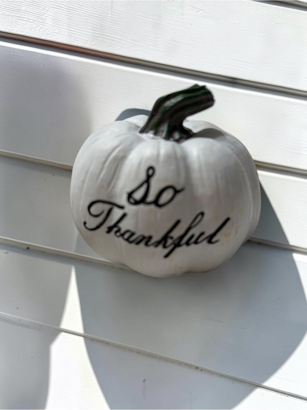 White Ceramic Pumpkins Set of 2 “Very Blessed” “So Thankful” Fall Decor - Picture 3 of 5